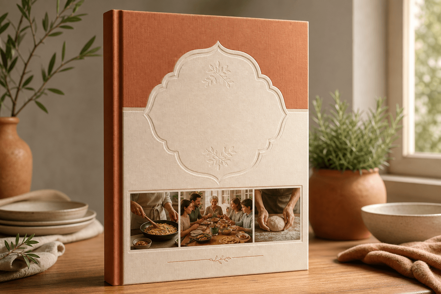 Premium cookbook cover ready for print